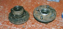 Front hubs with old bearings removed